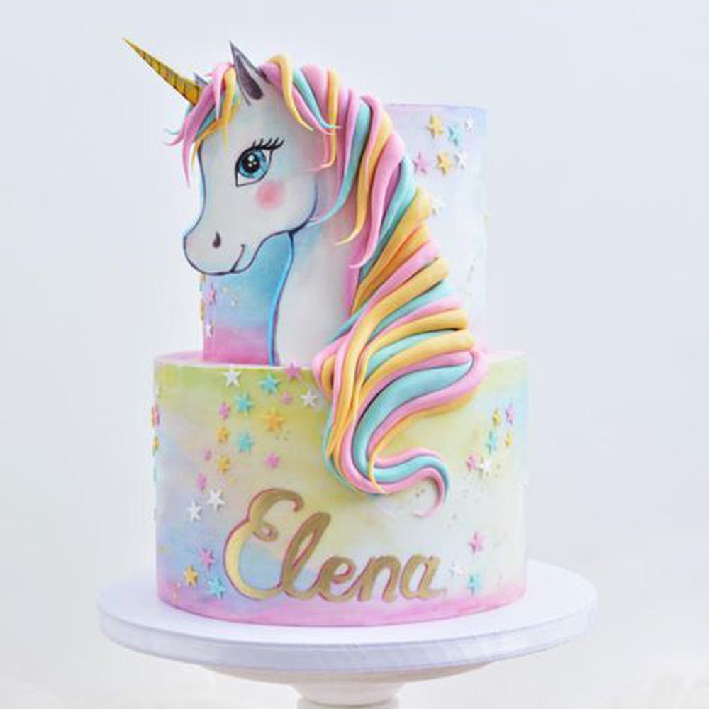 An Elegant Unicorn 2 Tier Cake - Mohali Bakers