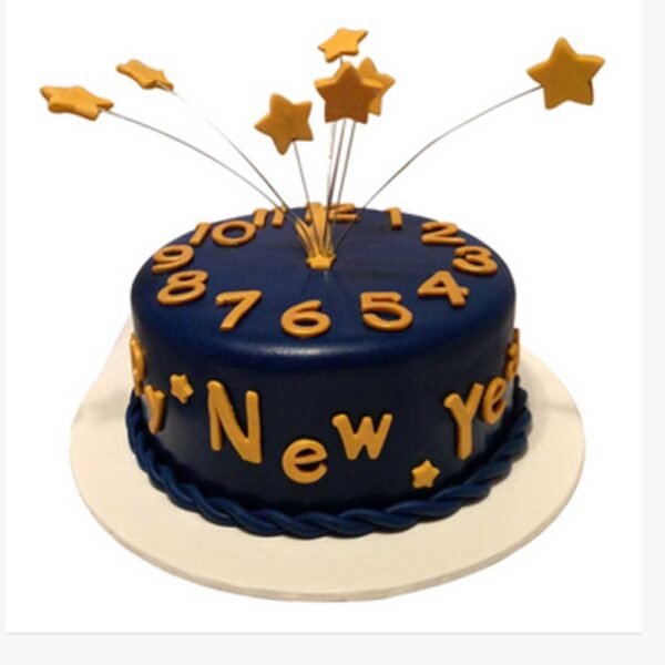 New Year Clock Fully Fondant Cake in Mohali & Chandigarh Mohali Bakers
