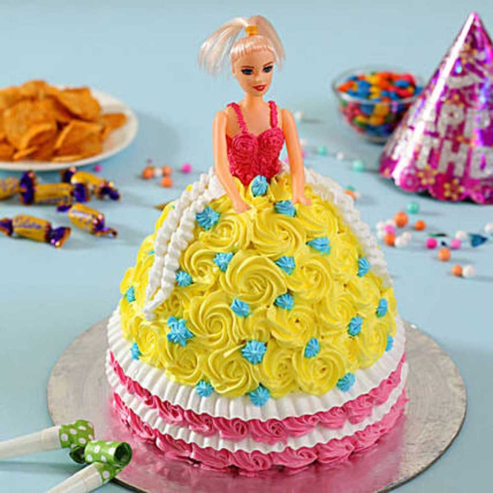 Barbie Doll Cake in Chandigarh - Online Cakes - Mohali Bakers