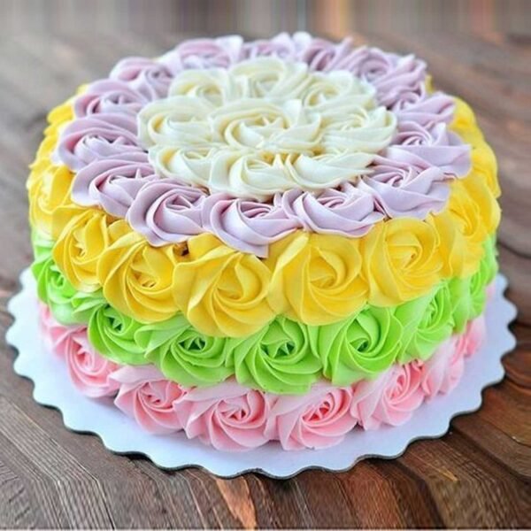 Simple Creamy Colorful Cake in Mohali