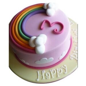 Cloudy Rainbow Fondant Cake in Mohali and Chandigarh