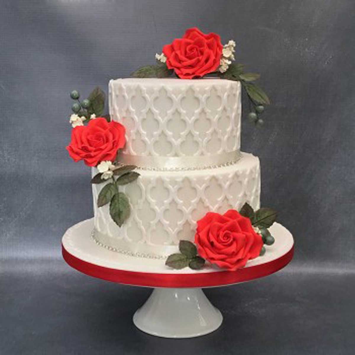 Red Roses 2 Tier Creamy Cake